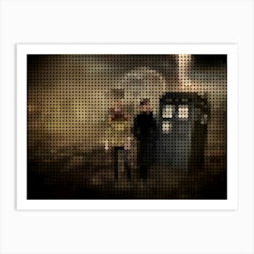 Doctor Who Eleventh Matt In A Pixel Dots Art Style Art Print