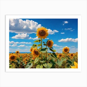 Sunflowers In The Field paintings art print Art Print