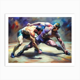 Wrestling Wrestlers Art Print