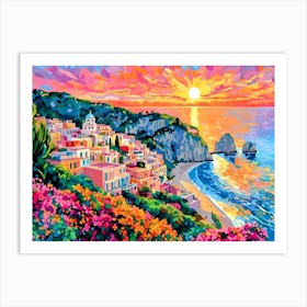 Sunset On The Coast Art Print