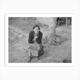 Indian Woman In Camp Near Little Fork, Minnesota By Russell Lee Art Print