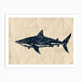 Whale Shark Grey Silhouette 7 Art Print