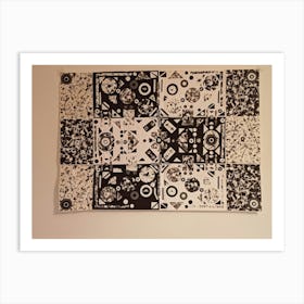 Black And White Abstract Painting 1 Art Print