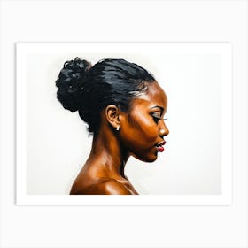 Side Profile Of Beautiful Woman Oil Painting 192 Art Print