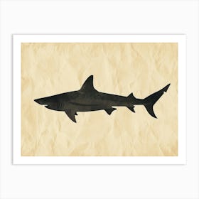 Wobbegong Shark Silhouette 1 Art Print