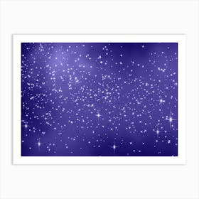 Blue Violet Shining Star Background Art Print