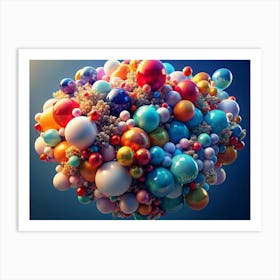 Abstract Cluster Of Colorful Spheres Art Print