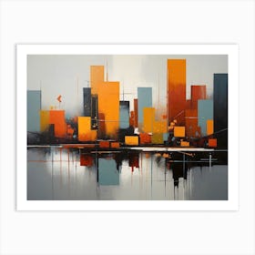 Abstract Cityscape painting 1 Art Print