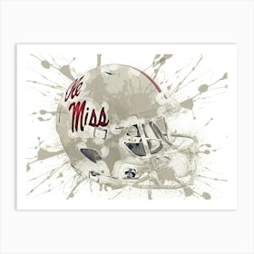 Ole Miss Rebels NCAA Helmet Poster 2 Art Print