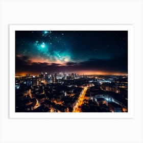 Night Sky Over A City 1 Art Print