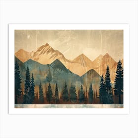 Vintage Landscape Illustration 2 Art Print