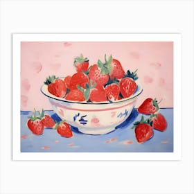 Strawberry Bowl Painting Art Print