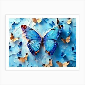 Blue Butterflies 1 Art Print