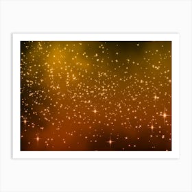 Gold To Orange Shining Star Background Art Print