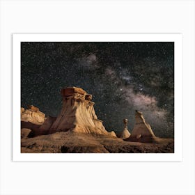 Night Sky Over Badlands Art Print