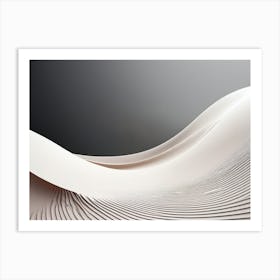 Paper Sculpture, Abstract Background, Generate An Abstract Design With Soft Curved Lines In Neutral Tones Emphasizing Simplicity Art Print