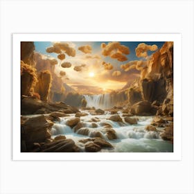 At the Base of the Falls Art Print