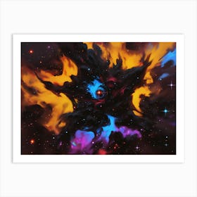 Start Shaped Nebula Against the Neon Lights Art Print