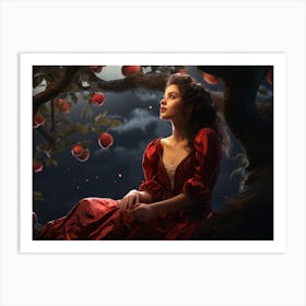 Upscaled A Woman Sitting Under Apple Trees Posing In The Sky In Th 65a6fa9c 56d0 410a Abec 6b8000decdd4 Art Print