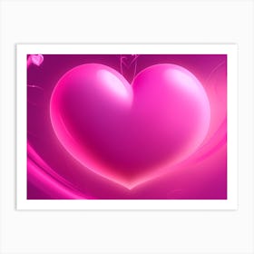 A Glowing Pink Heart Vibrant Horizontal Composition 15 Art Print