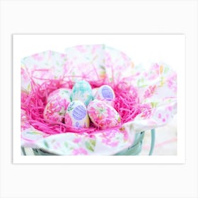 Easter Eggs In A Basket 22 Art Print