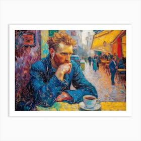 Cafe Conversations with Vincent: Van Gogh's Digital Espresso 3 Art Print