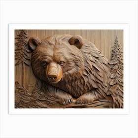 Bear Carving 4 Art Print