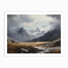 Mountainscape Oil Painting Art Print