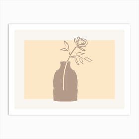 Bohemian Rose In A Vase Art Print