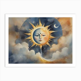 Sun and Moon 8 Art Print