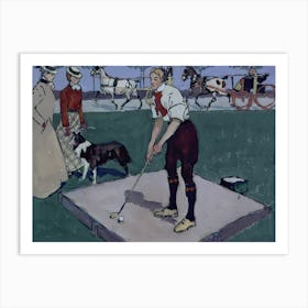 Man About To Drive A Golf Ball, Edward Penfield Art Print