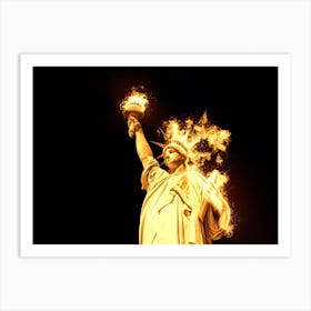 Statue Of Liberty On Fire 2 Art Print