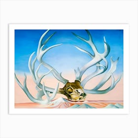 Georgia OKeeffe - Deers Skull with Pedernal Art Print