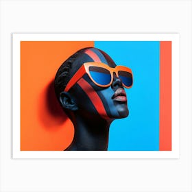 Portrait Of A Woman Wearing Sunglasses 2 Art Print