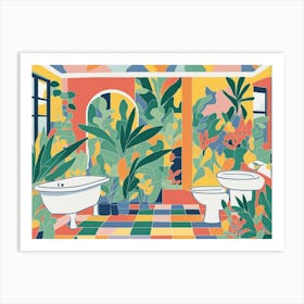 Tropical Bathroom 3 Art Print