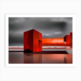 Red Squares Art Print