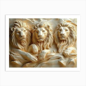 Three Lions 2 Art Print