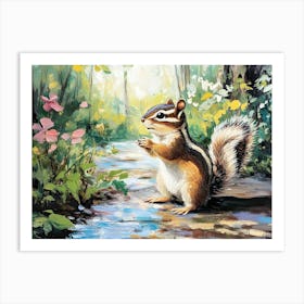 Chipmunk In The Woods Art Print