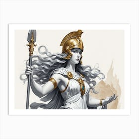 Athena with a spear  Art Print