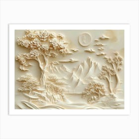 Beautiful Chinese Landscape 3d 11 Art Print