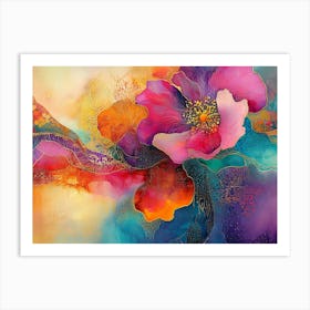 Abstract Flower Painting Art Print