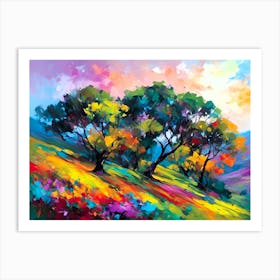 Colorful Trees Art Print