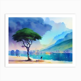 Lone Tree On The Beach Art Print