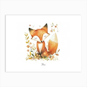 Little Floral Fox 1 Poster Art Print