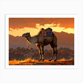 Camel In The Desert 14 Art Print