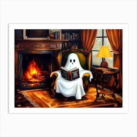 Ghost Reading A Book 1 Art Print