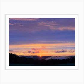 Sunrise Over A Field Art Print