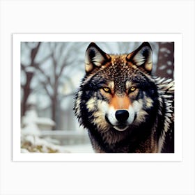 Wolf In The Snow 2 Art Print