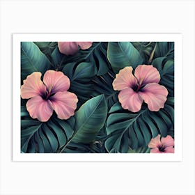 Wallpaper Tropical Hibiscus Art Print