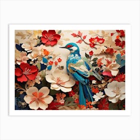 Bird In Flowers Art Print